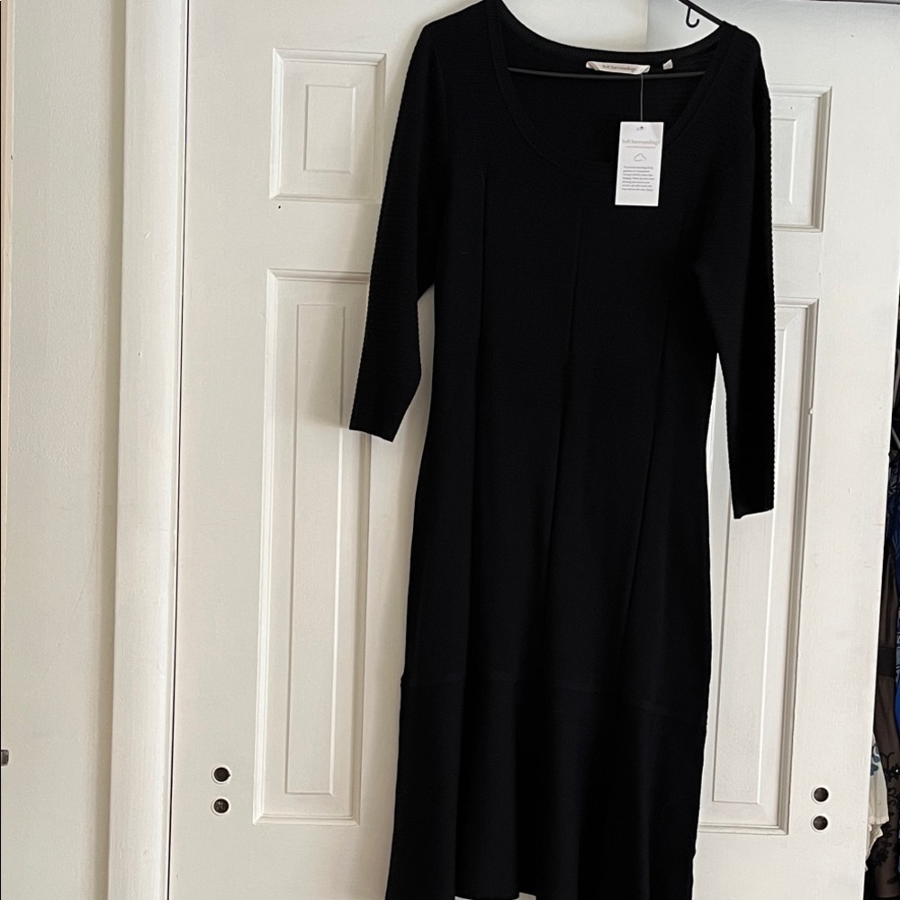 Soft Surroundings Black Long Sleeve Knit Dress